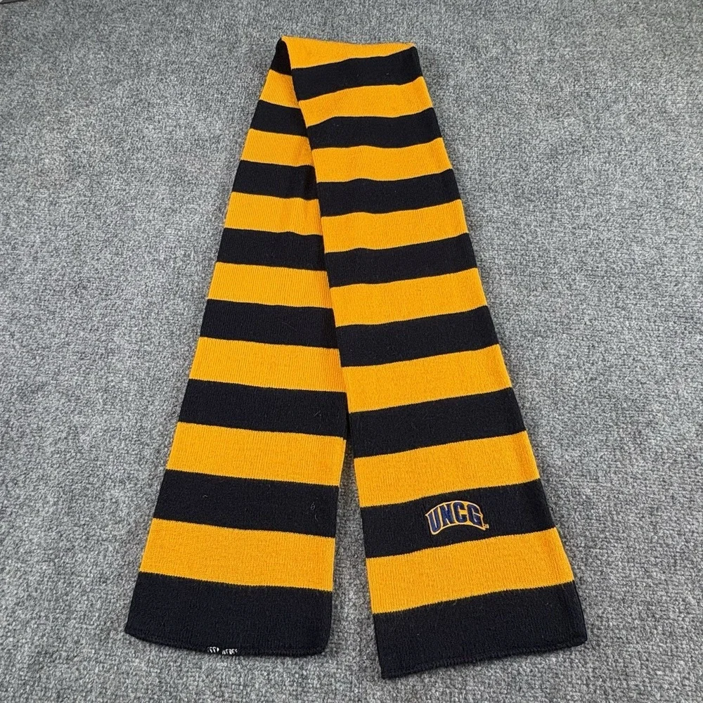 UNCG Greensboro Gold Navy Striped Knit Scarf Collegiate NCAA Fan Spirit Winter